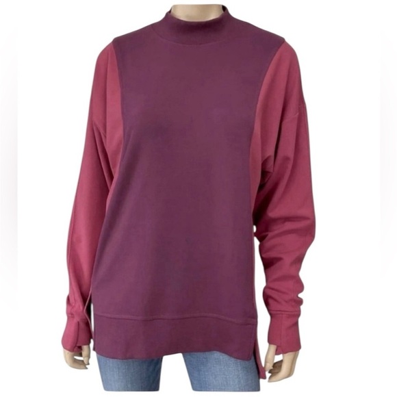 Athleta Size Small Color Block Crewneck Long-Sleeve Top. - Picture 2 of 6